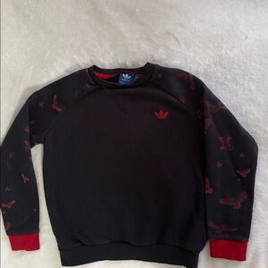 adidas Black Crewneck Sweatshirt with Red Accents